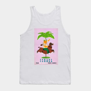 Vintage Travel Poster Israel Horseback Rider Tank Top